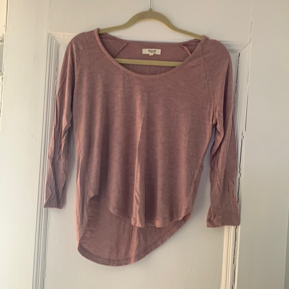 Madewell long sleeve shirt. Blush.